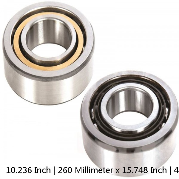 10.236 Inch | 260 Millimeter x 15.748 Inch | 400 Millimeter x 2.559 Inch | 65 Millimeter  CONSOLIDATED BEARING 7052 MG UA  Angular Contact Ball Bearings