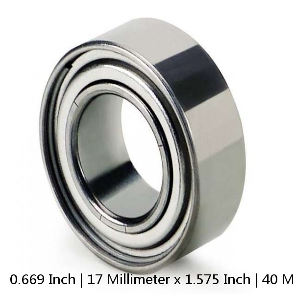 0.669 Inch | 17 Millimeter x 1.575 Inch | 40 Millimeter x 0.688 Inch | 17.48 Millimeter  TIMKEN MW203PP FS57658A  Precision Ball Bearings